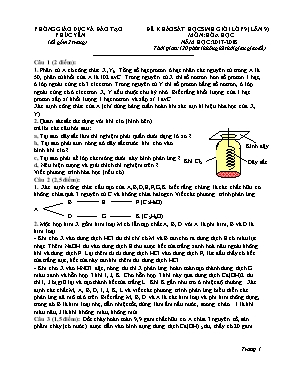 Đề khảo sát học sinh giỏi lần 9 môn Hóa học Lớp 9 - Năm học 2017-2018 - Phòng GD & ĐT Phúc Yên